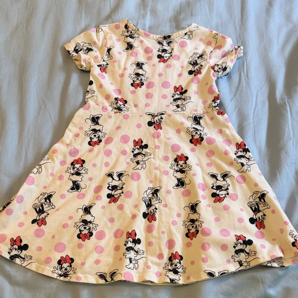 Girls 5T Disney Minnie Mouse Dress - Pink and White